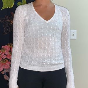 ***SOLD ON DEPOP*** J.Crew White Fitted Sweater